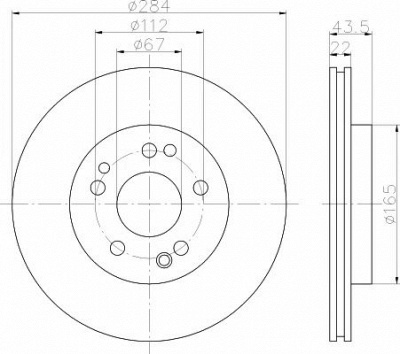 HELLA PAGID 8dd355100941 -  Тормозной диск
